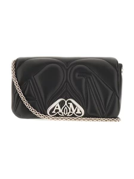 Pikowana torebka Alexander Mcqueen czarna