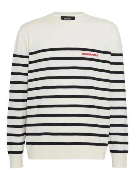 Pulover Dsquared2 cu dungi alb