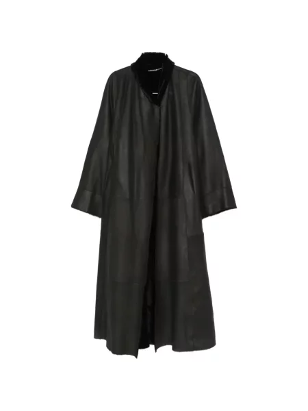 Haină din piele de oaie Nour Hammour din piele de oaie negru
