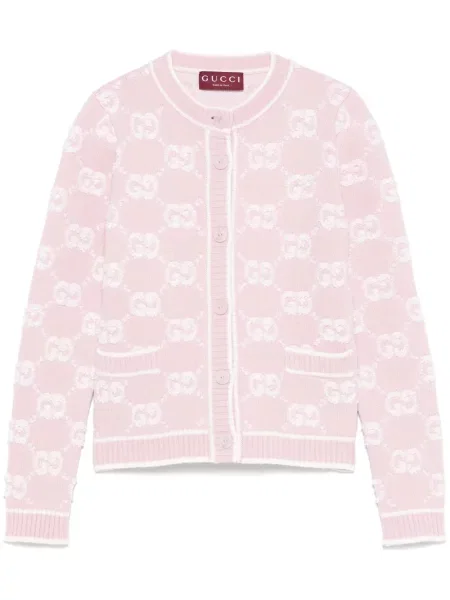 Cardigan Gucci din jacard roz