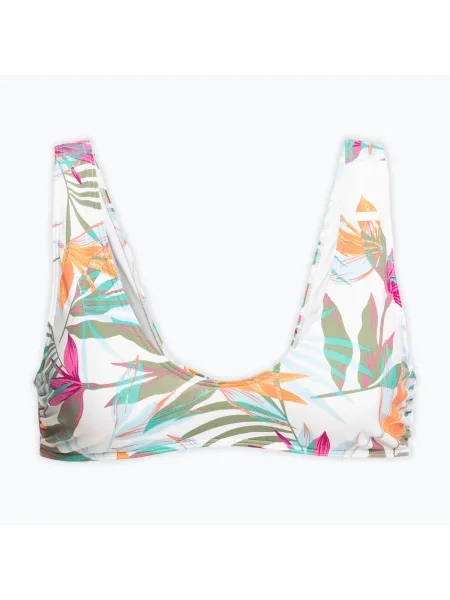 Горна част на бански костюм ROXY Beach Classics Elongated Triangle bright white/floral of paradis бяло