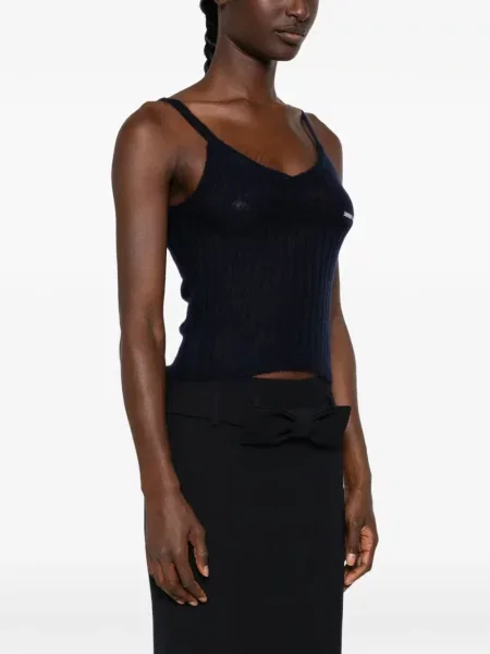 Top Shushu/tong cu broderie albastru