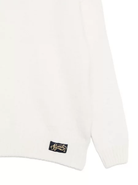 Pulover Superdry cu autograf alb