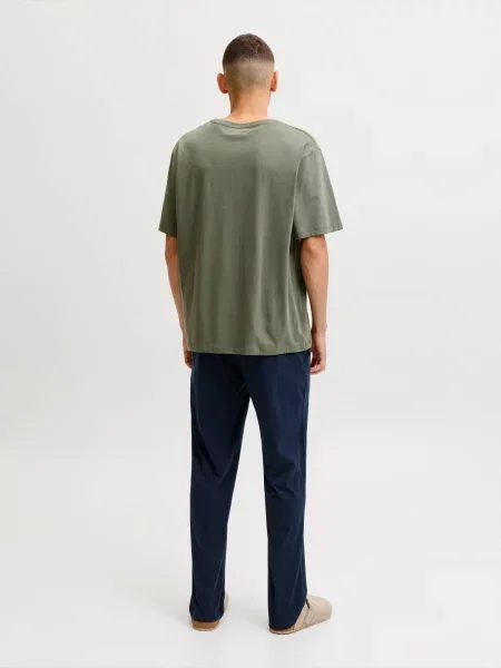 JACK & JONES Dlhé pyžamo JACEVEREST námornícka / olivová modrá
