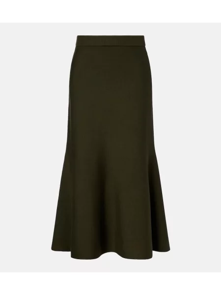 Spódnica midi Simkhai wełniana do kolan zielona