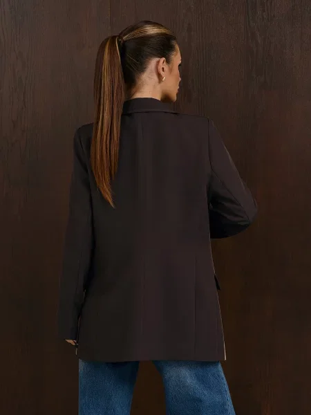 Піджак ISSA Plus темно-коричневий комбінований верх коричневий