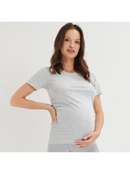 Sinsay Tričko s vysokým podílem bavlny MÁMA Světle šedá