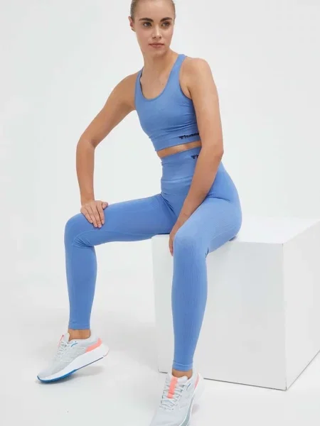 Hummel športová podprsenka hmlTIF SEAMLESS SPORTS TOP modrá