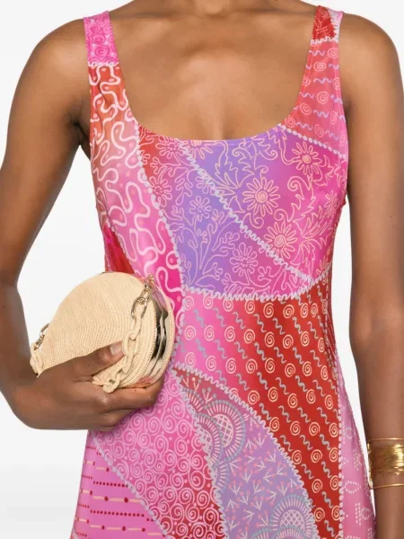 Rochie midi Rixo până la genunchi cu gât halter de costum roz