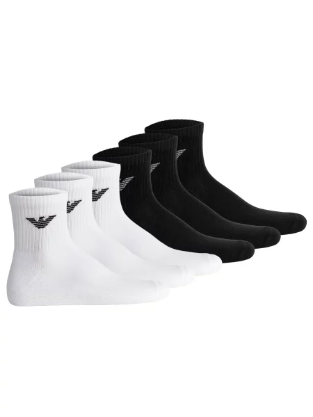 Emporio Armani Sportovní ponožky černá bílá