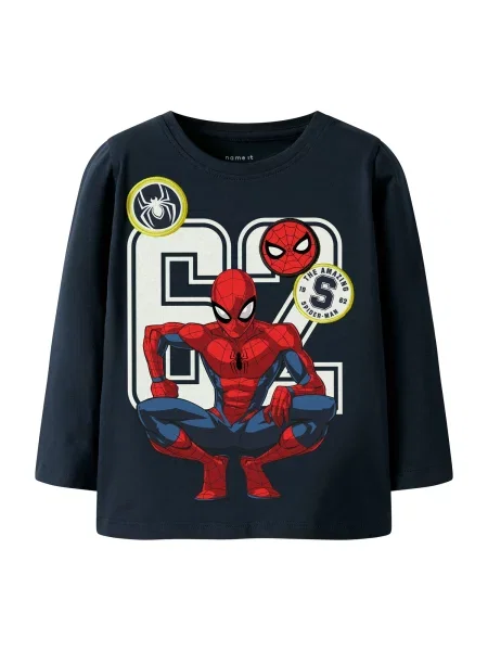 NAME IT Tricou NMMDEEP SPIDER bleumarin / roșu alb