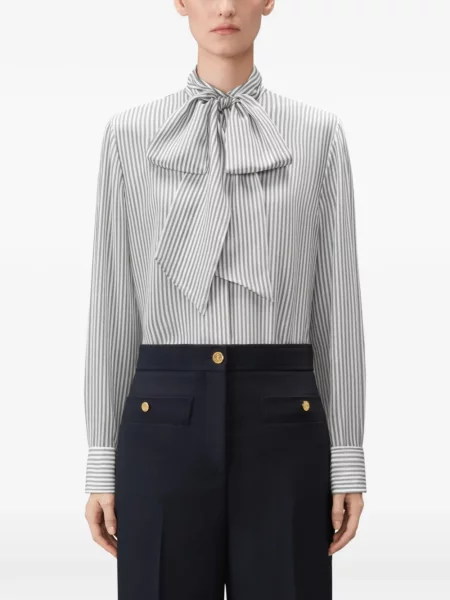 Cămașă Thom Browne din satin gri