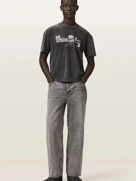 AllSaints T-shirt basic SUN szara
