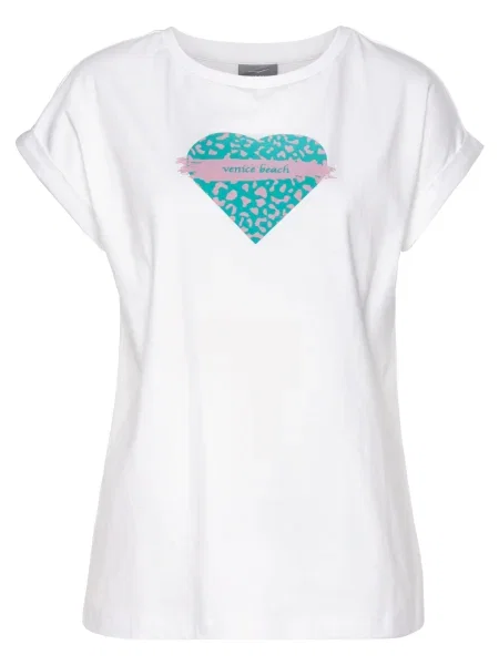 VENICE BEACH Tricou turcoaz / roz alb