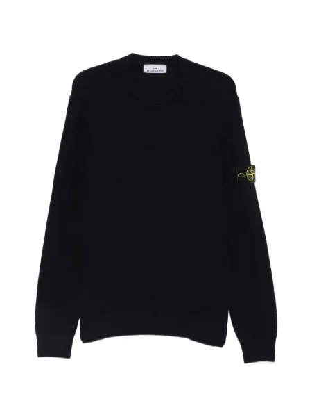 Pulover Stone Island cu decolteu rotund cu strasuri negru