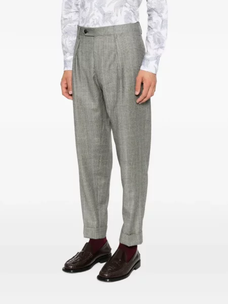 Pantaloni Berwich în carouri gri