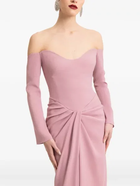 Rochie maxi Gemy Maalouf drapată roz