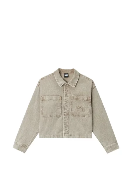 Cămașă Fingercroxx cu broderie de catifea cord gri
