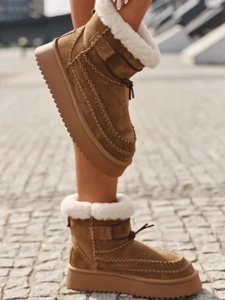 Škornji za sneg Big Star Shoes iz semiša rjava