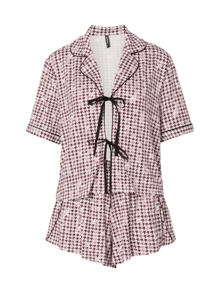 Karl Lagerfeld Pantaloni scurți AUTOGRAPH mauve / roșu burgundy / negru alb
