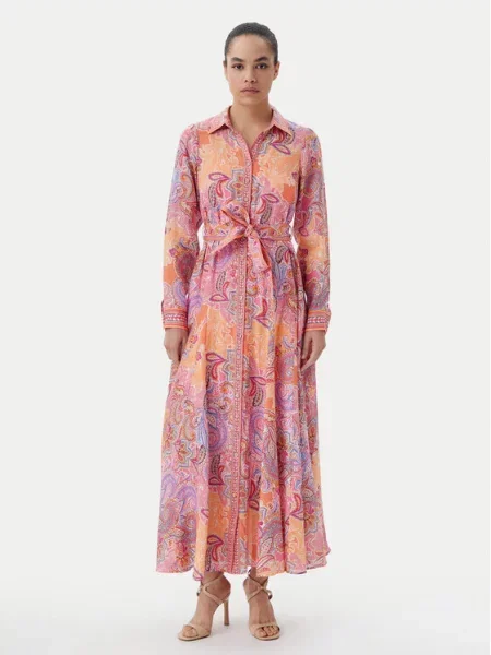 Hale Bob Сукня-сорочка with linen рожевий