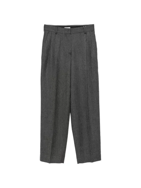 Pantaloni Toteme cu model herringbone gri