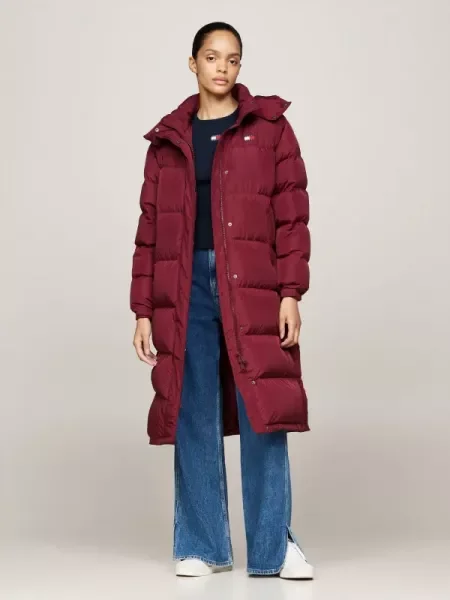 Tommy Jeans De puf palton ALASKA bordo