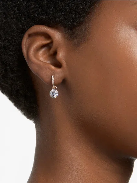 Swarovski Cercei Stilla auriu / transparent roz