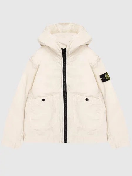 Дитяча куртка з патчем логотипа Stone Island бежева