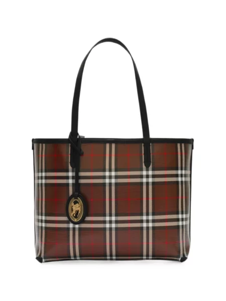 Geantă shopper Burberry în carouri maro