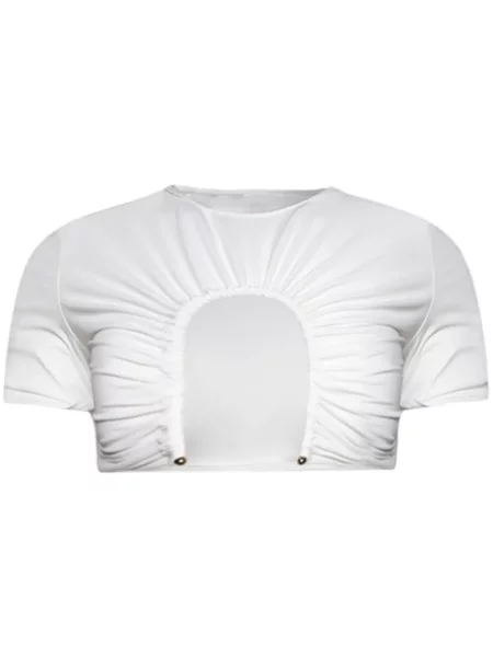 Tricou Christopher Esber scurt alb