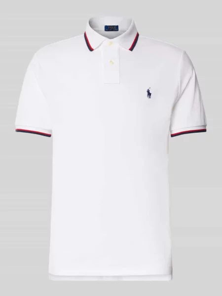 Koszulka polo o kroju slim fit z czystej bawełny Polo Ralph Lauren biała