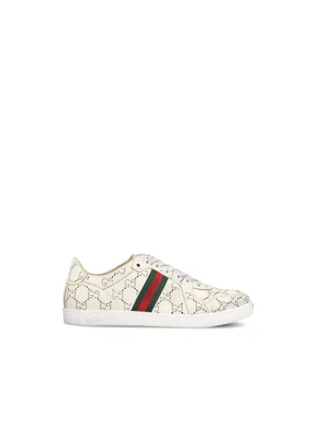 Sneakersy Gucci skórzane w paski białe
