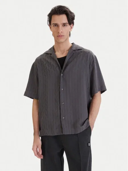 HUGO Cămașă Espino Oversize gri