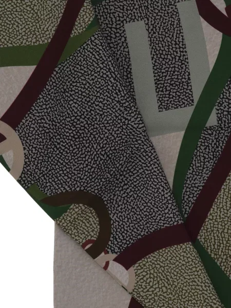 Fular Borbonese de mătase cu imagine cu imprimeu abstract verde