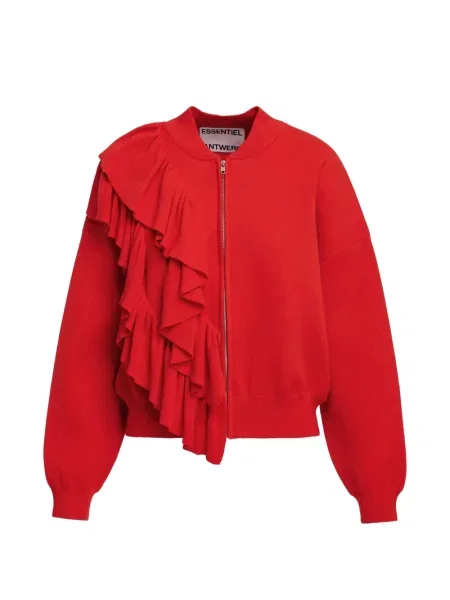 Cardigan Essentiel Antwerp cu volane roșu