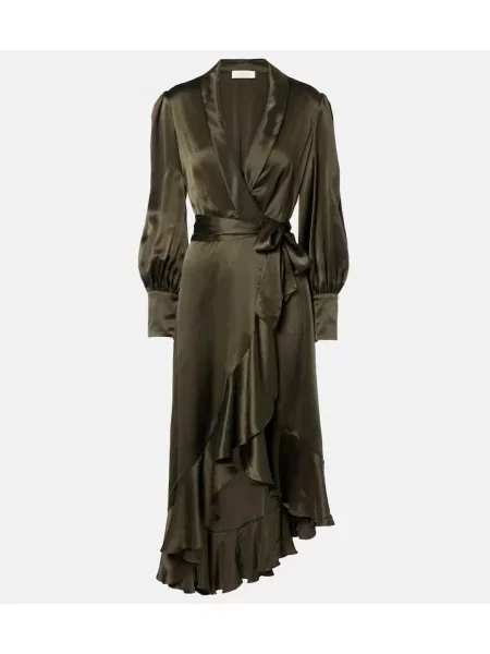 Rochie Zimmermann de mătase plic de costum verde