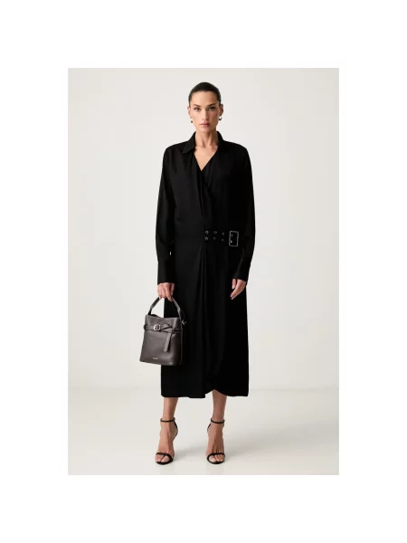 Trussardi sukienka kopertowa z czarna