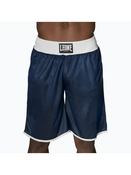 Pantaloni scurți reversibili pentru bărbați Leone Double Face Boxing albastru/roșu roșu