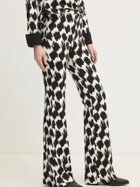 DIANE VON FURSTENBERG pantaloni femei evazati high waist negru