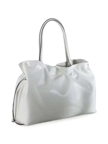 Geantă shopper Tory Burch cu autograf alb