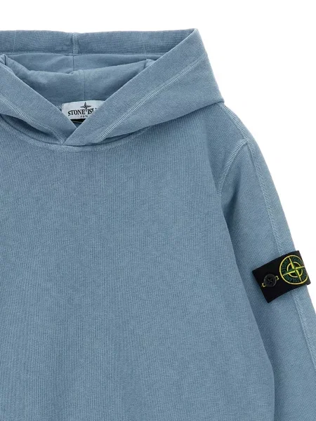 Dětska mikina s kapucí Stone Island modrá