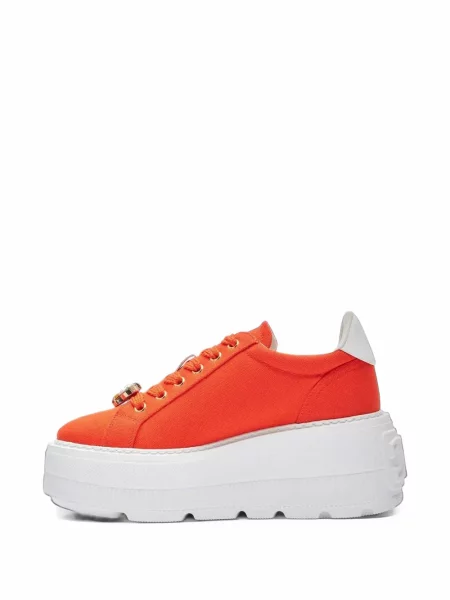 Sneakerși Casadei cu platformă portocaliu