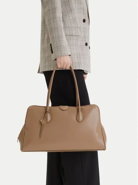 Calvin Klein Дамска чанта Emblem Trio Large Work Bag бежов