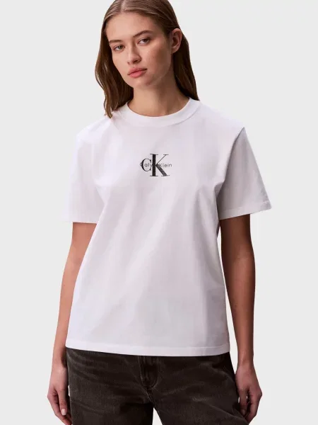 Класична футболка Calvin Klein Jeans з автографом біла