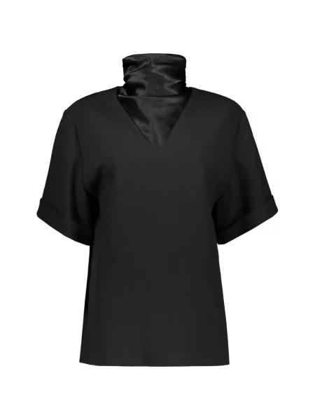 Top Ellery cu guler de stand-up negru