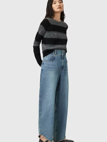 Дънки AllSaints TAYLOR с висока талия синьо