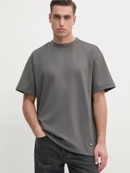 Rains t-shirt Sintra Fleece Tee gładki szary