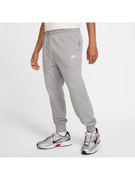 Spodnie Nike Club French Terry Joggers dark grey heather/light smoke grey/white białe