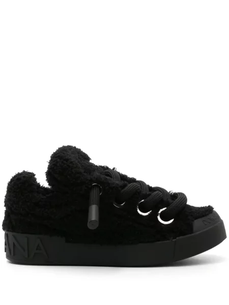 Sneakerși Dolce & Gabbana Portofino din material terry negru